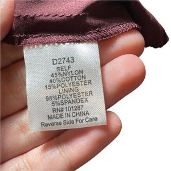 Alexia Admor Maroon Long Sleeve Lace Knee Length Dress S - Picture 6 of 9